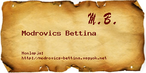 Modrovics Bettina névjegykártya